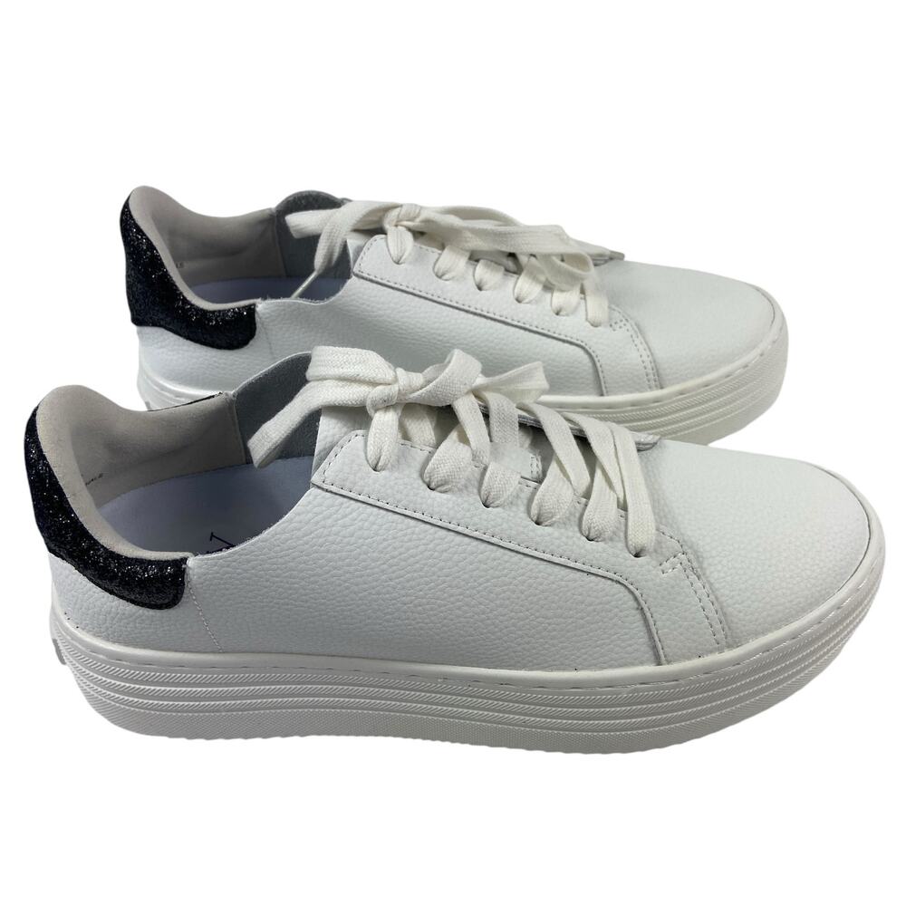 Joy Performance Leather Glitter White Sneaker Women’s Size 8